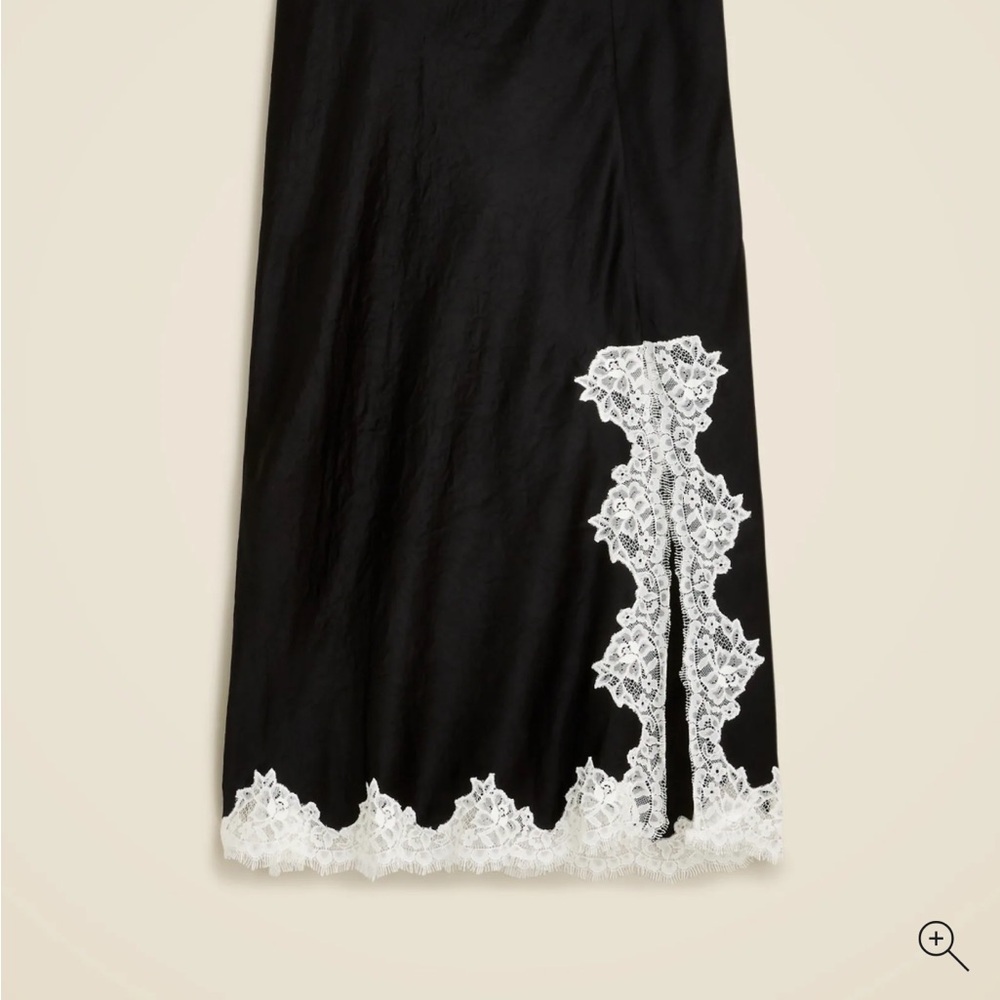 J. Crew Black Skirt with White Lace Trim